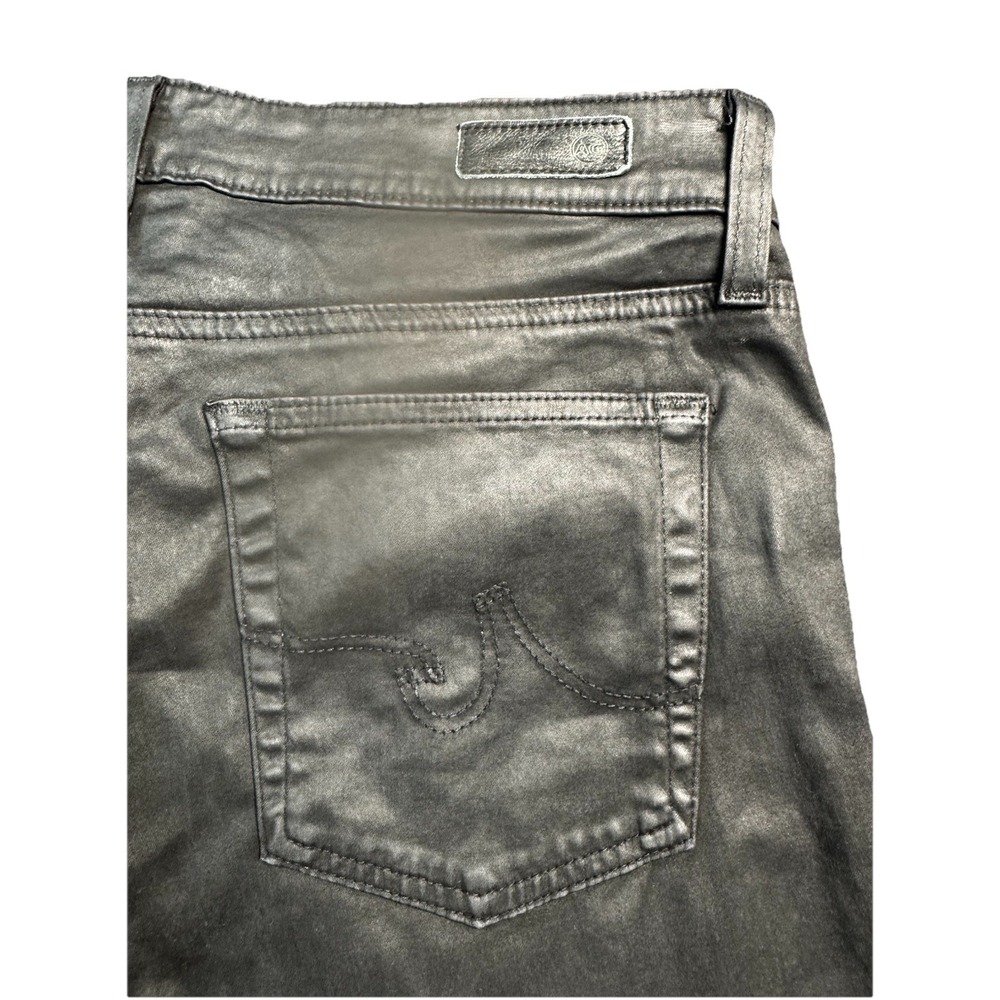 AG Adriano Goldschmied Mari Black Coated‎ Jeans Women 30 Japanese Fabric US Made - Picture 8 of 11